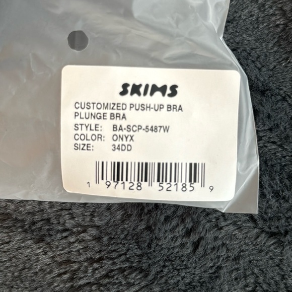 SKIMS Custom Push-Up Plunge Bra Onyx 34DD (SK0020) NWT - Picture 2 of 4